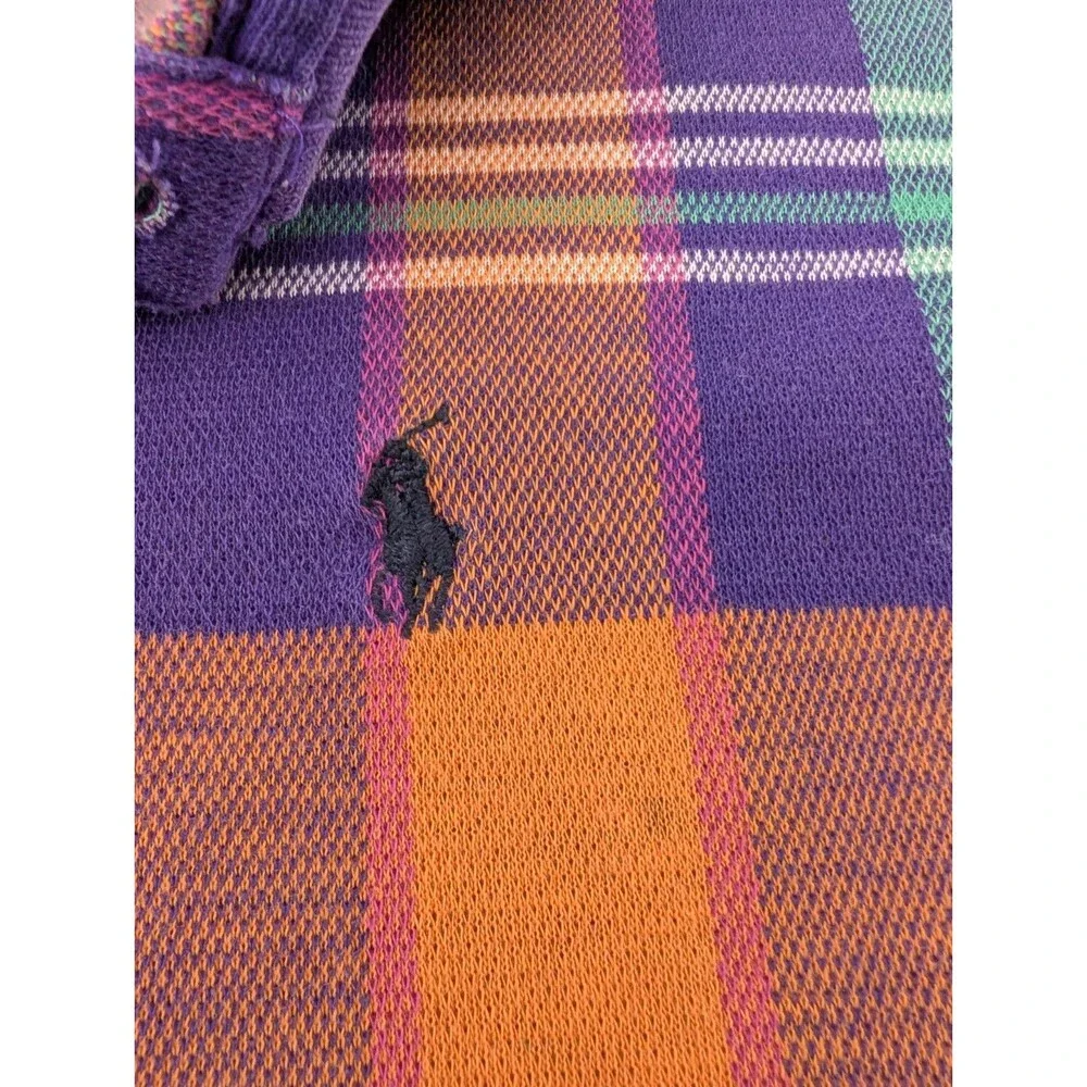 Polo Ralph Lauren Vintage 1980's Plaid Polo Shirt XL USA FLAWED RARE See Photos